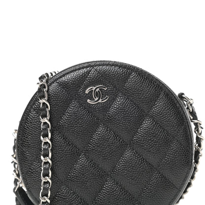 Chanel Caviar Quilted Round Clutch With Chain Black 8 of 11