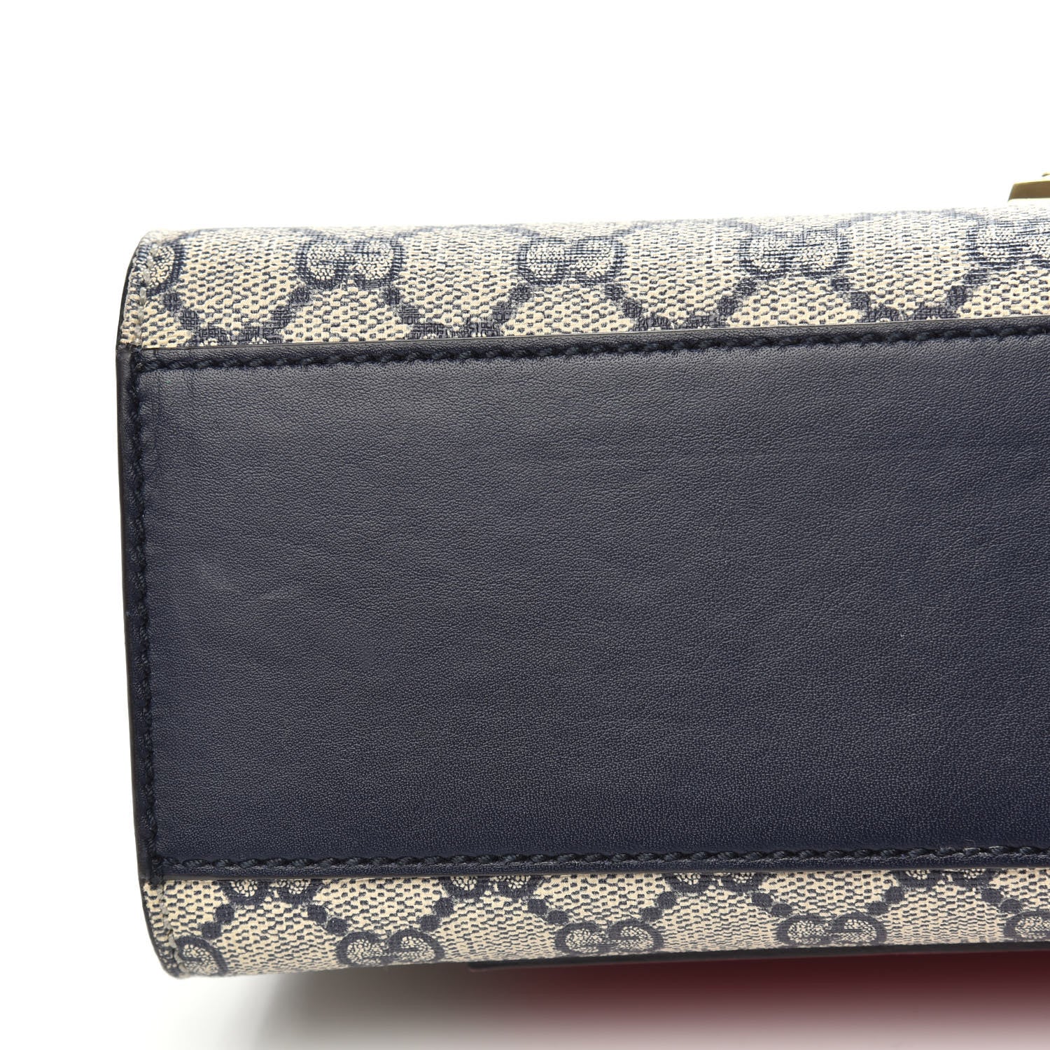 Gucci GG Supreme Monogram Calfskin Medium Padlock Shoulder Bag Beige Blue Mystic White Hibiscus Red 11 of 15