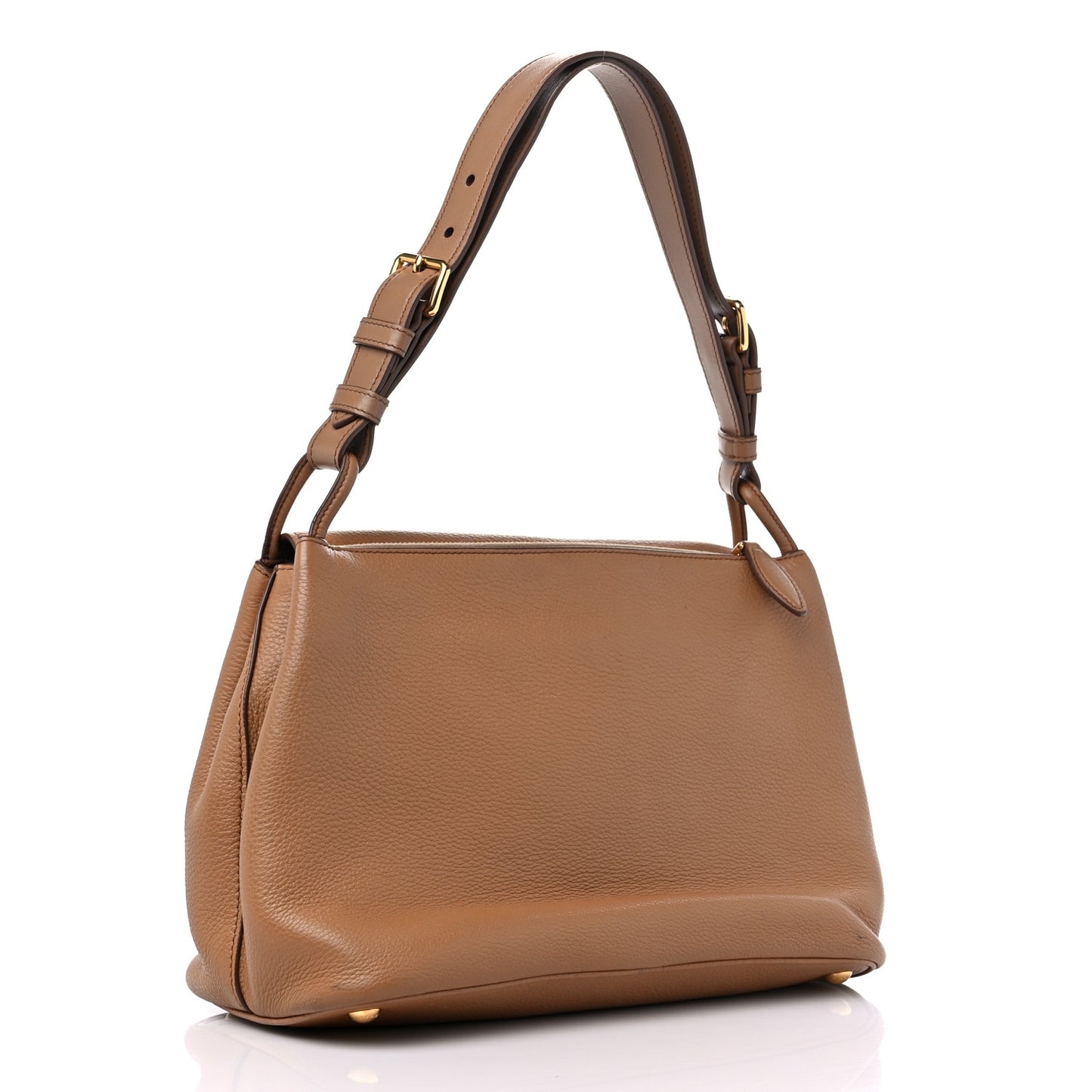 Vitello Daino Flap Shoulder Bag Caramel