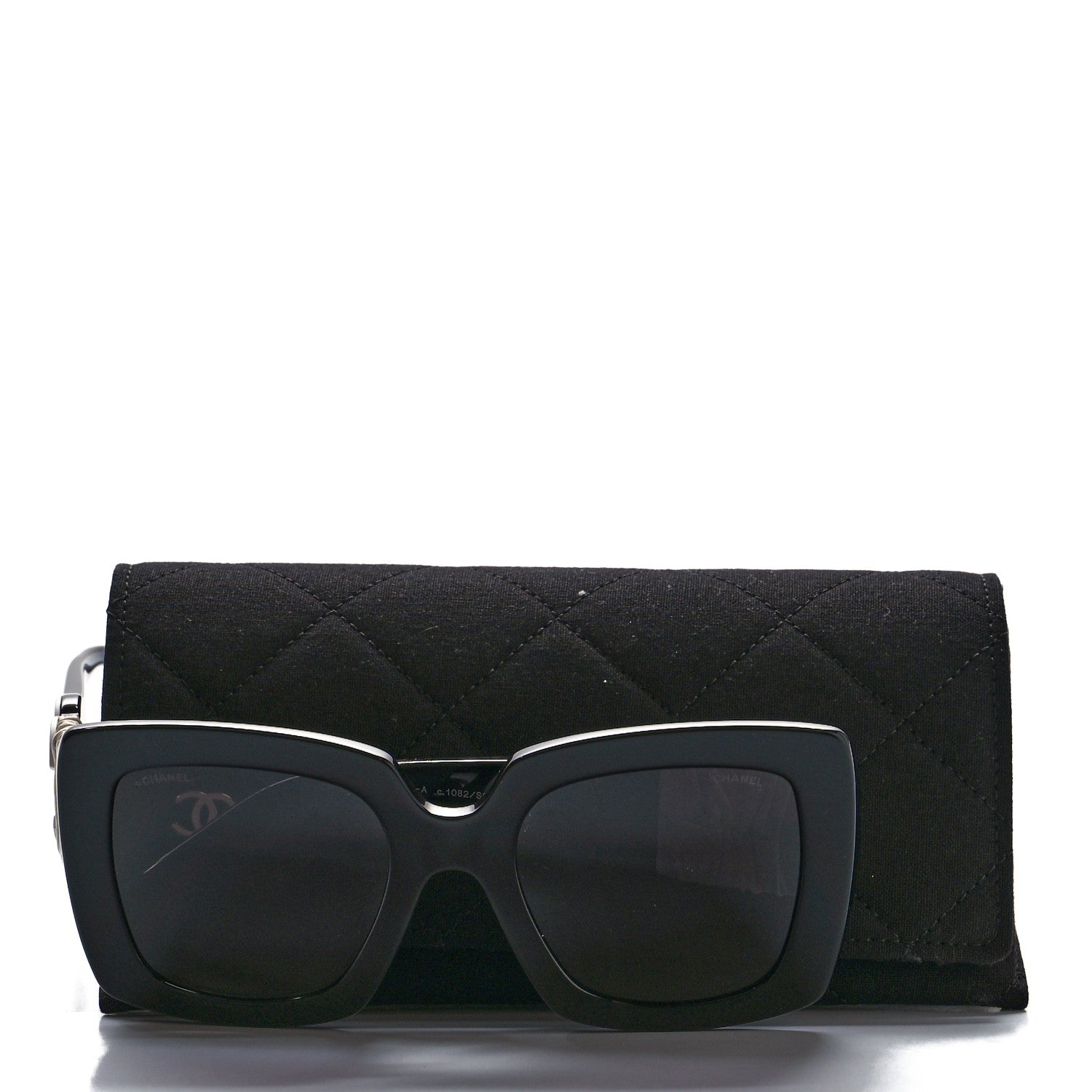 Chanel Acetate Calfskin Square Sunglasses 5474-Q-A Black White 7 of 7