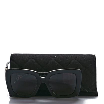 Chanel Acetate Calfskin Square Sunglasses 5474-Q-A Black White 7 of 7