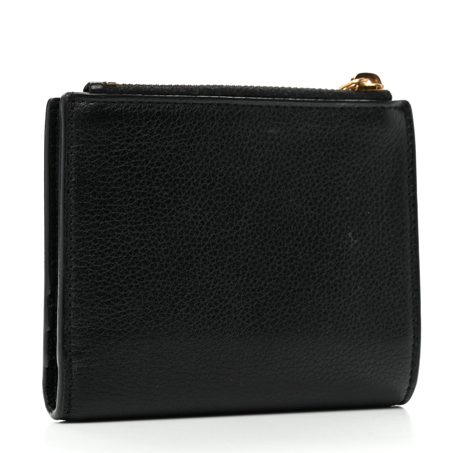 Calfskin Compact Zip Wallet Black