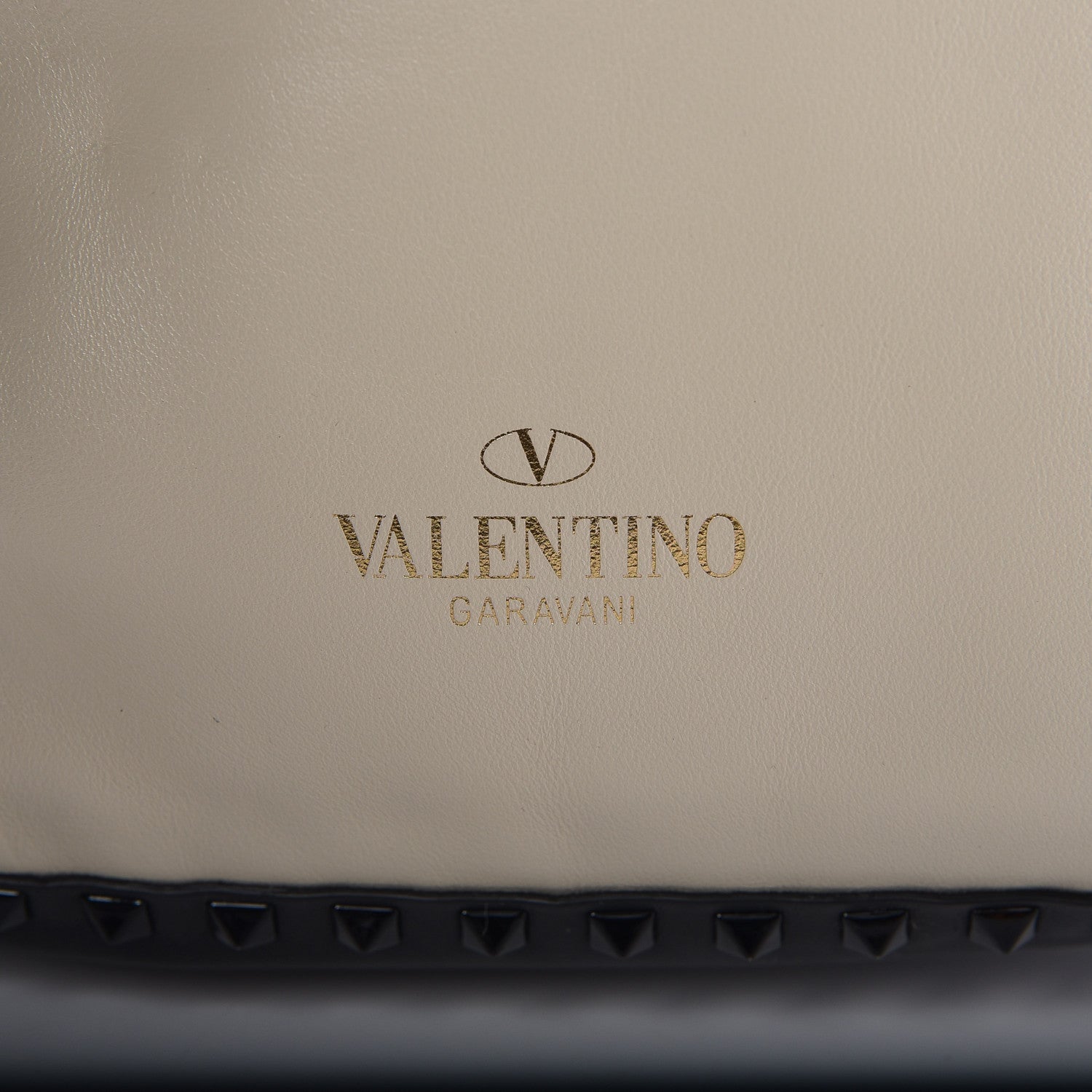 Valentino Garavani Calfskin Medium Rockstud Backpack Black Light Ivory 7 of 7