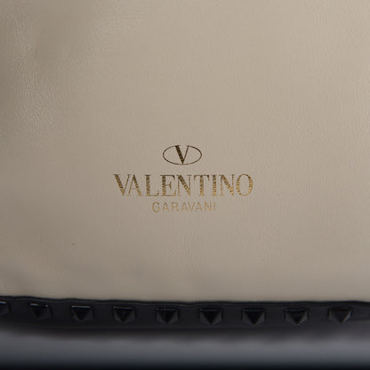 Valentino Garavani Calfskin Medium Rockstud Backpack Black Light Ivory 7 of 7