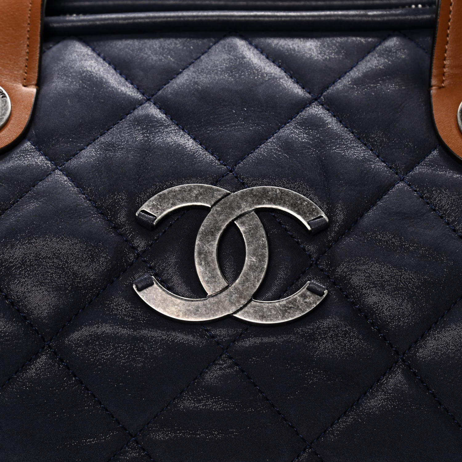 Chanel Iridescent Calfskin Small In The Mix Tote Navy 12 of 13