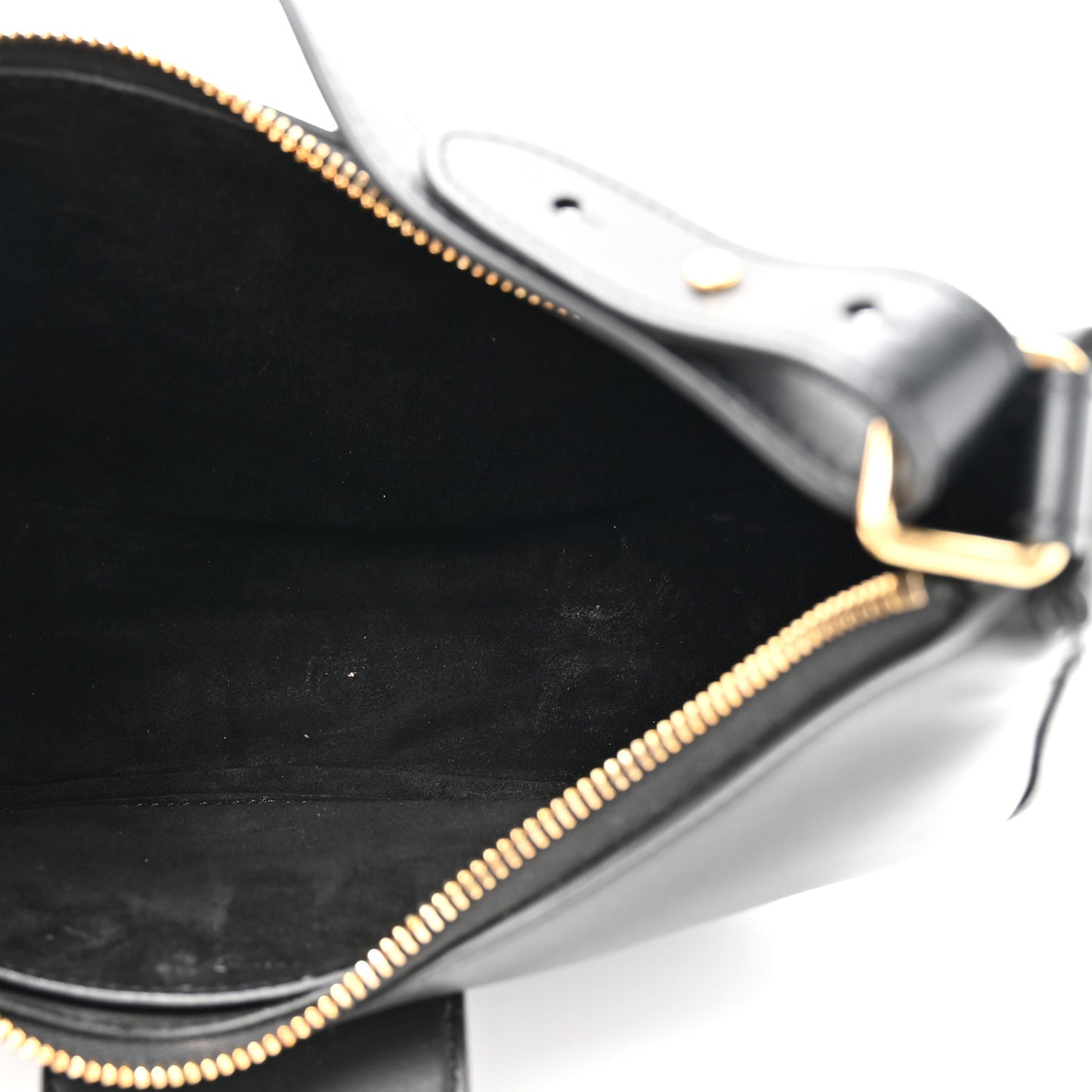 Smooth Calfskin Medium Strap Ava Triomphe Shoulder Bag Black