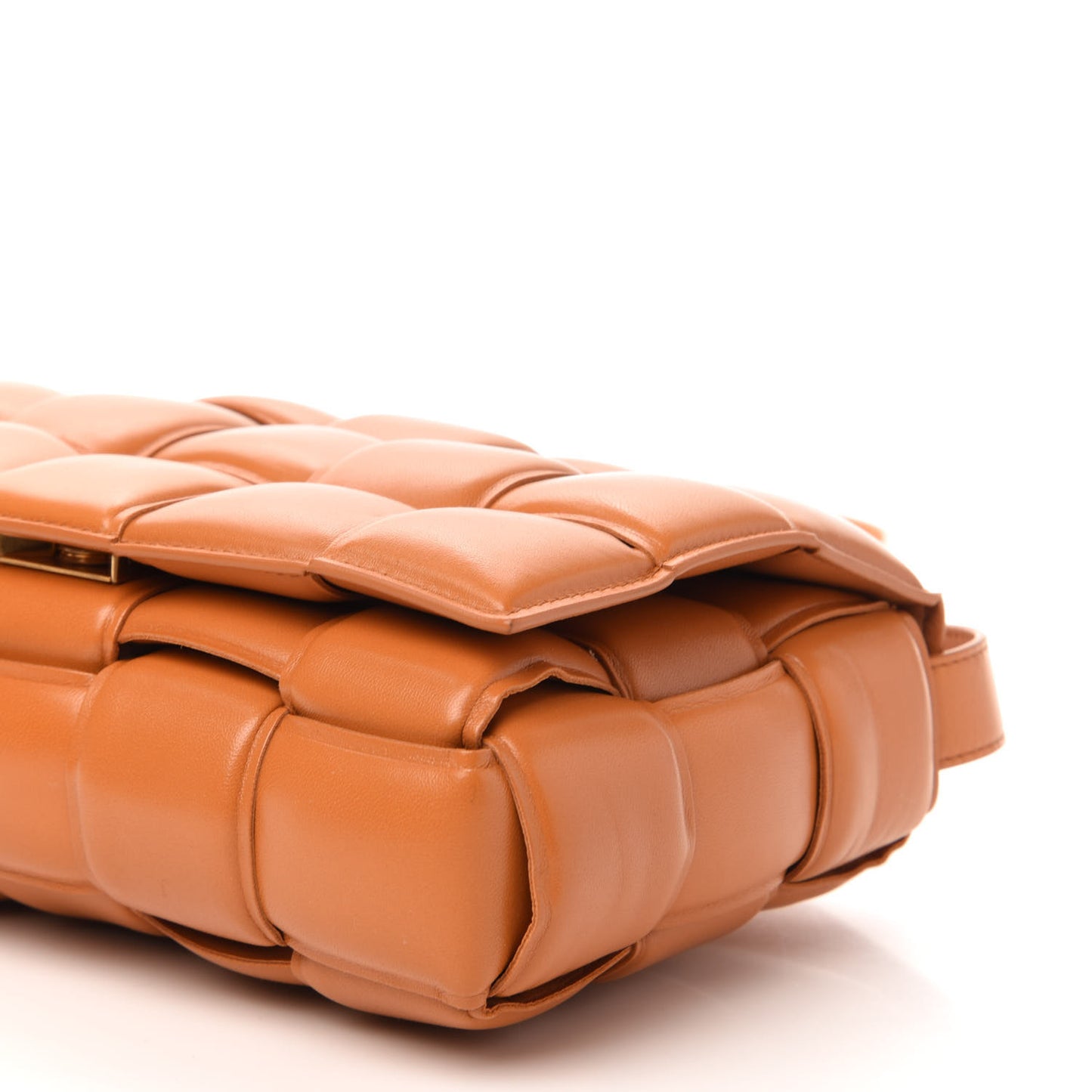 Nappa Maxi Intreccio Padded Cassette Crossbody Bag Clay