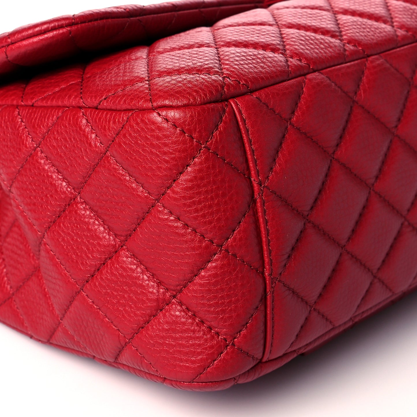 Calfskin Quilted Small XXL Travel Flap Bag Red