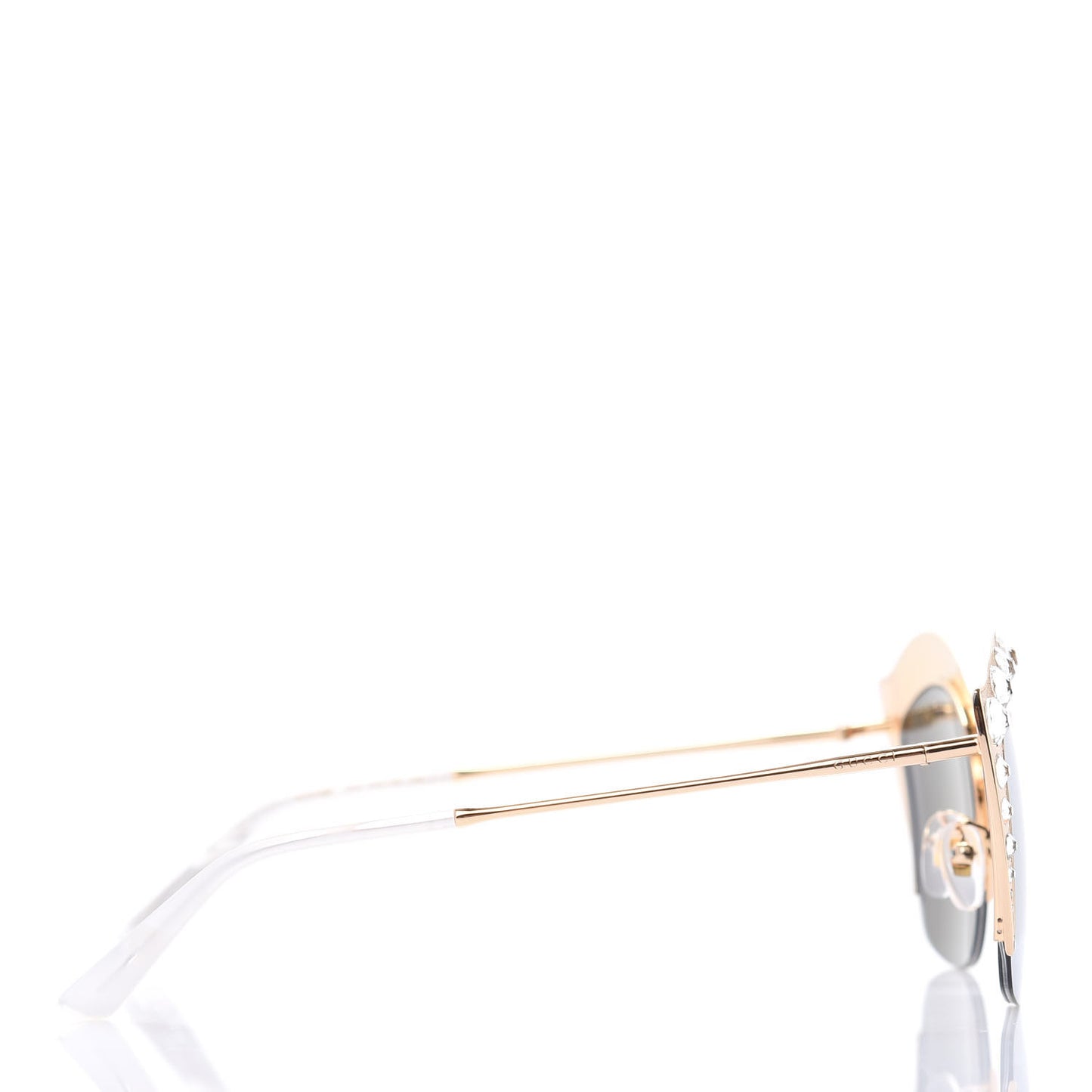Metal Crystal Cat Eye Sunglasses GG00114S Gold