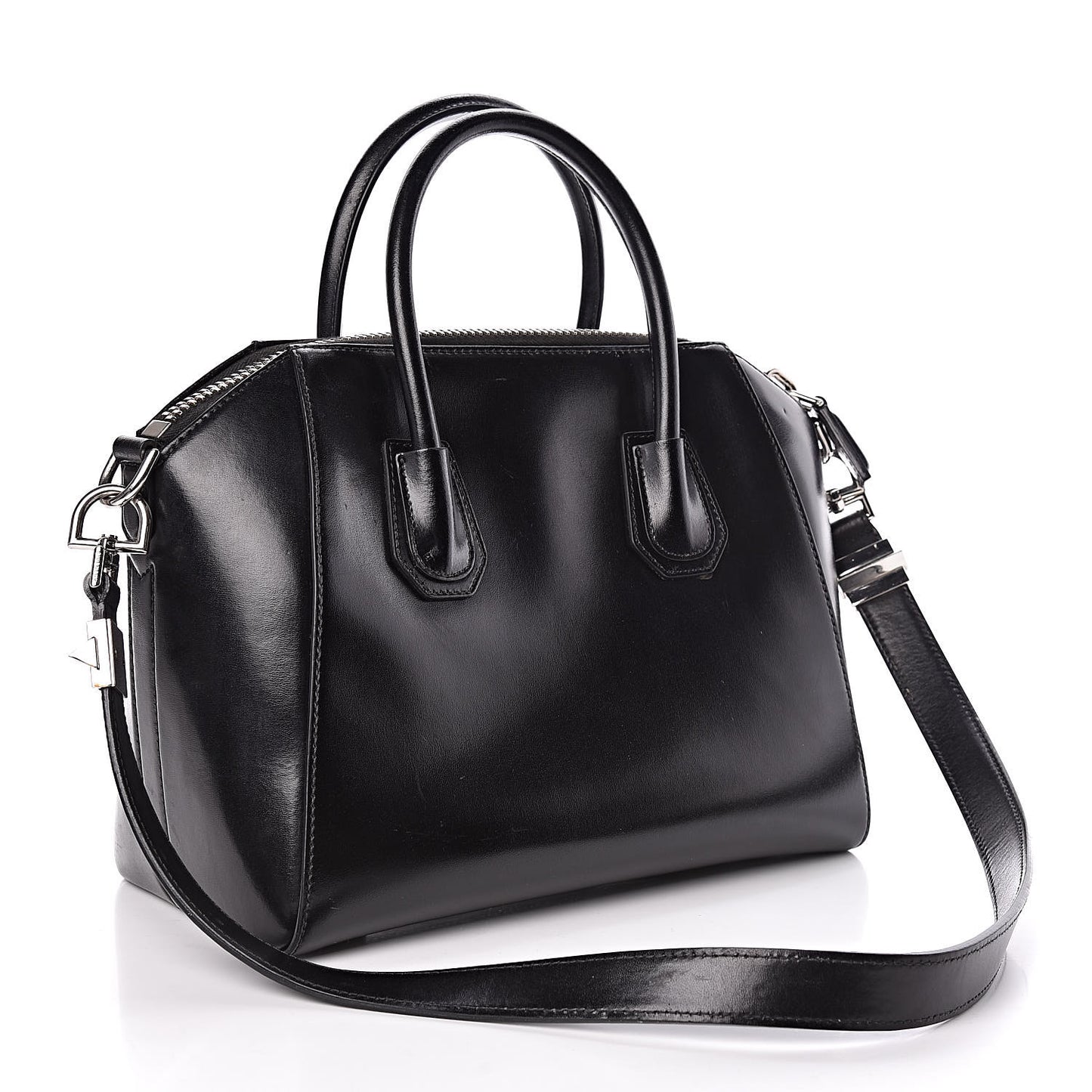 Shiny Lord Calfskin Small Antigona Black