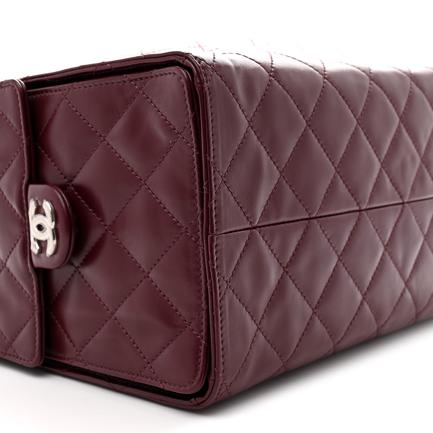 Chanel Shiny Crumpled Calfskin Quilted Medium Chanel 25 Handbag Dark Burgundy 10 of 11