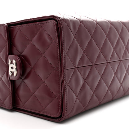 Chanel Shiny Crumpled Calfskin Quilted Medium Chanel 25 Handbag Dark Burgundy 10 of 11