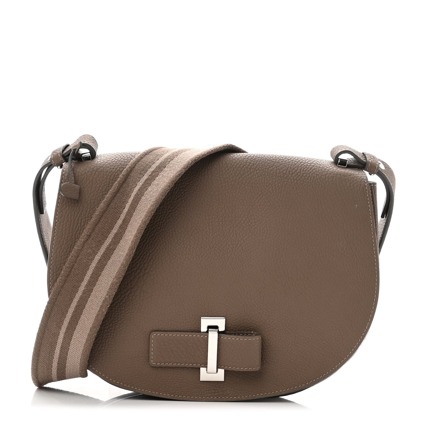 Crispy Calfskin Le Mutin MM Saddle Bag Taupe