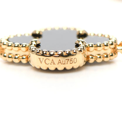 Van Cleef & Arpels 18K Yellow Gold Black Onyx 5 Motifs Vintage Alhambra Bracelet 5 of 7