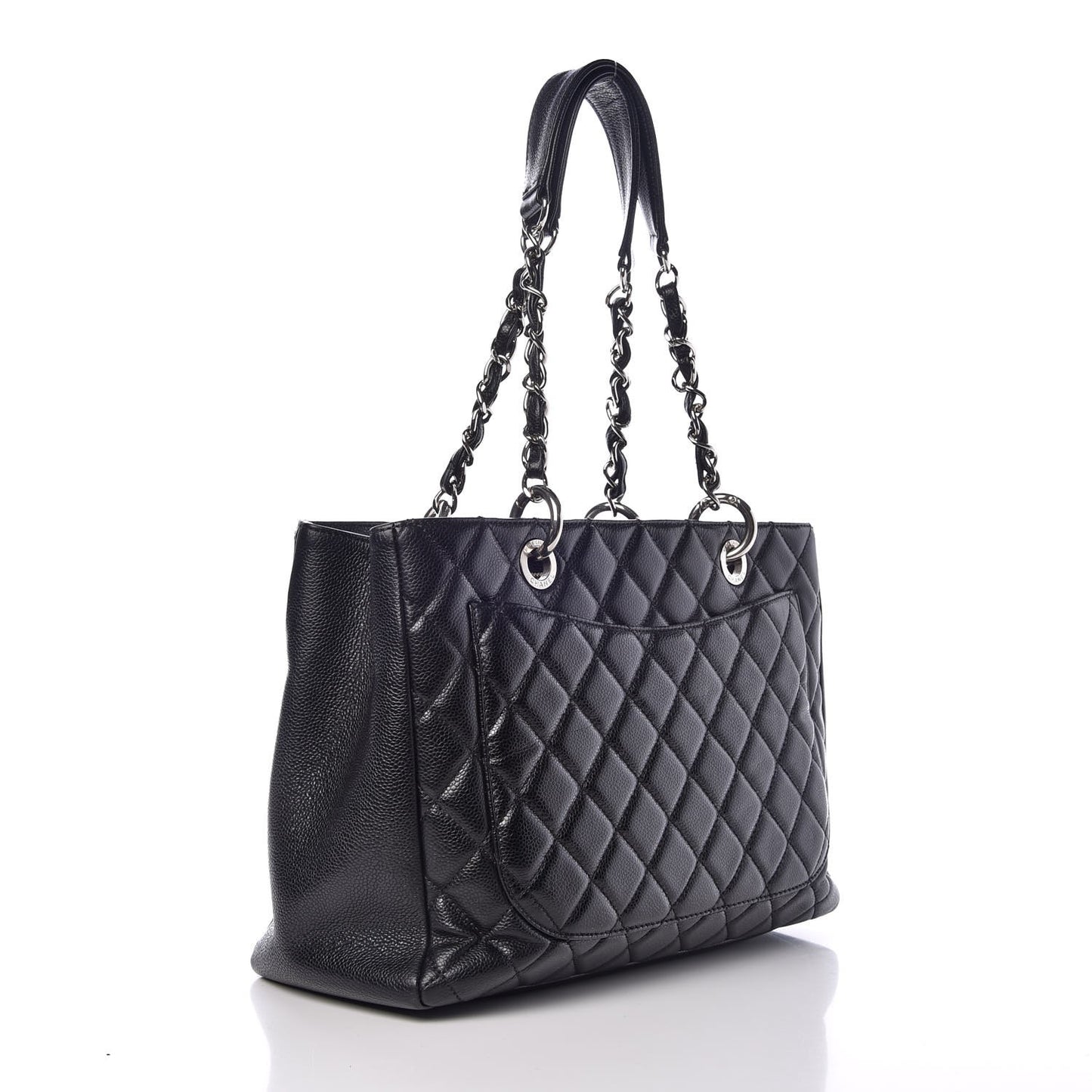 Caviar Quilted Grand Shopping Tote GST Black