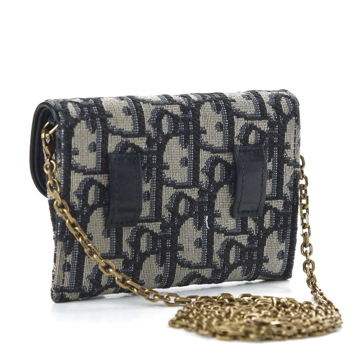 Oblique Nano Saddle Chain Pouch Blue
