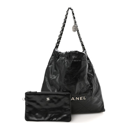 Chanel Shiny Calfskin Quilted Chanel 22 Black 3 of 12