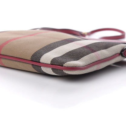 Burberry House Check Derby Peyton Crossbody Clutch Bag Russet Red 7 of 11