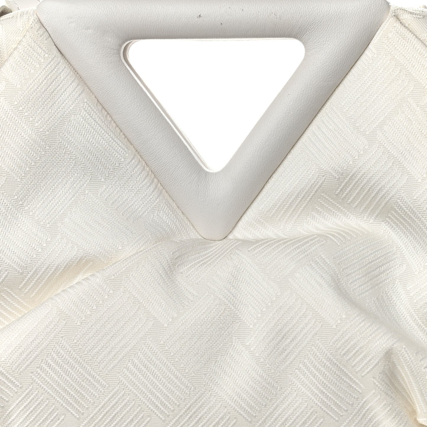 Nylon Jacquard Small The Point Triangle Bag Chalk