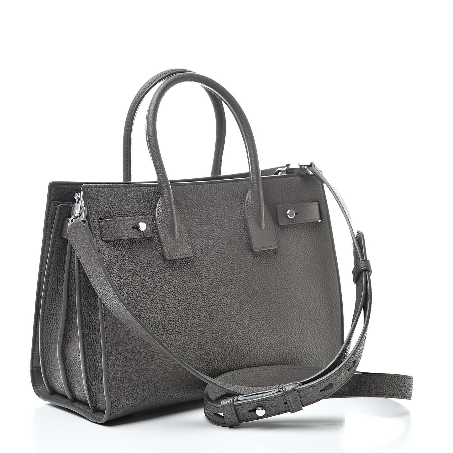 Grained Calfskin Baby Sac De Jour Fog