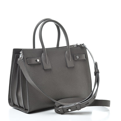 Saint Laurent Grained Calfskin Baby Sac De Jour Fog 3 of 12