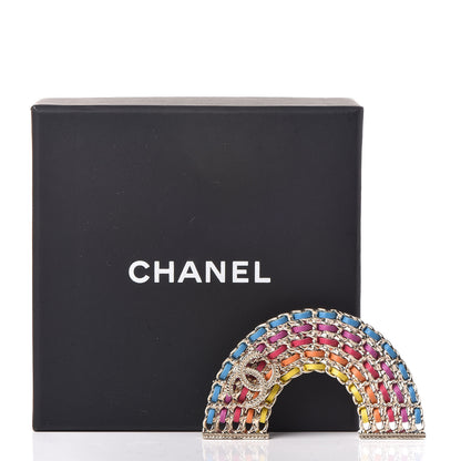 Chanel Lambskin Chain Rainbow CC Brooch Gold Multicolor 5 of 5