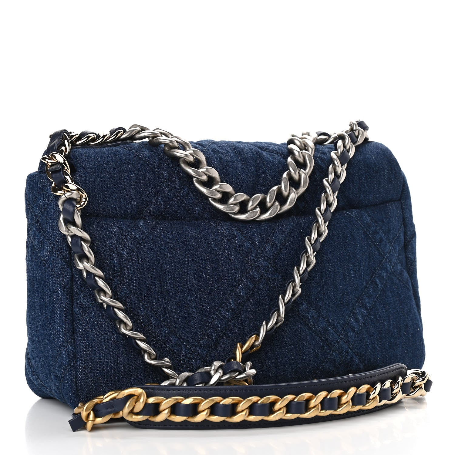 Chanel Denim Quilted Medium Chanel 19 Flap Blue 3 of 11