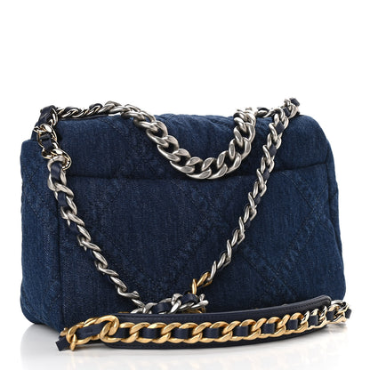 Chanel Denim Quilted Medium Chanel 19 Flap Blue 3 of 11
