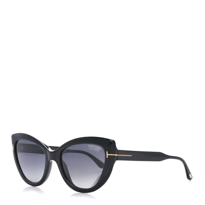 Tom Ford Acetate Polarized Anya Cat Eye Sunglasses TF762 Black 1 of 9