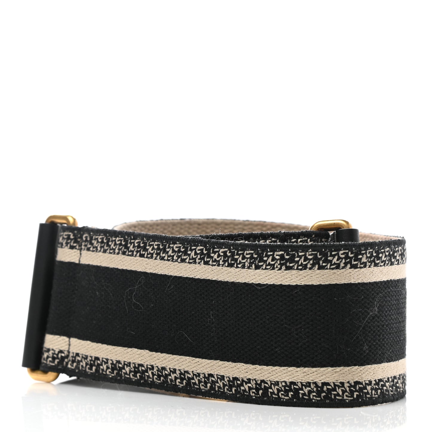 Canvas Embroidered Shoulder Strap Black