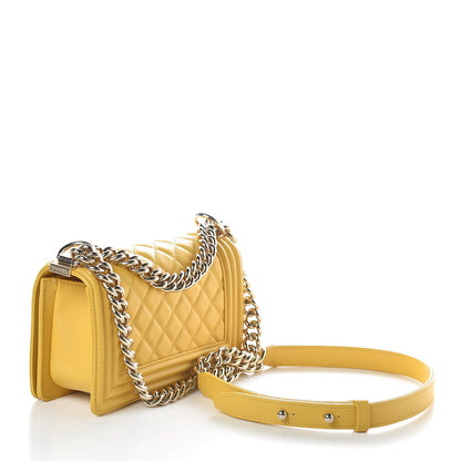 Chanel Calfskin Quilted Small Boy Flap Yellow 3 of 10