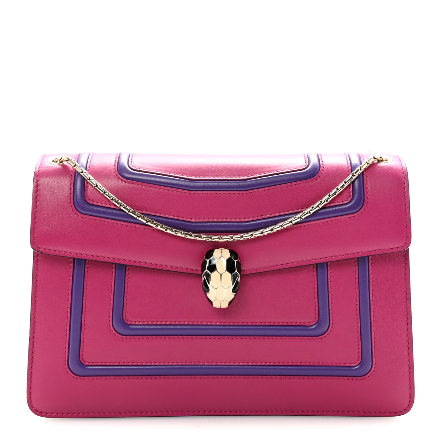 Calfskin Serpenti Forever Shoulder Bag Pink Purple