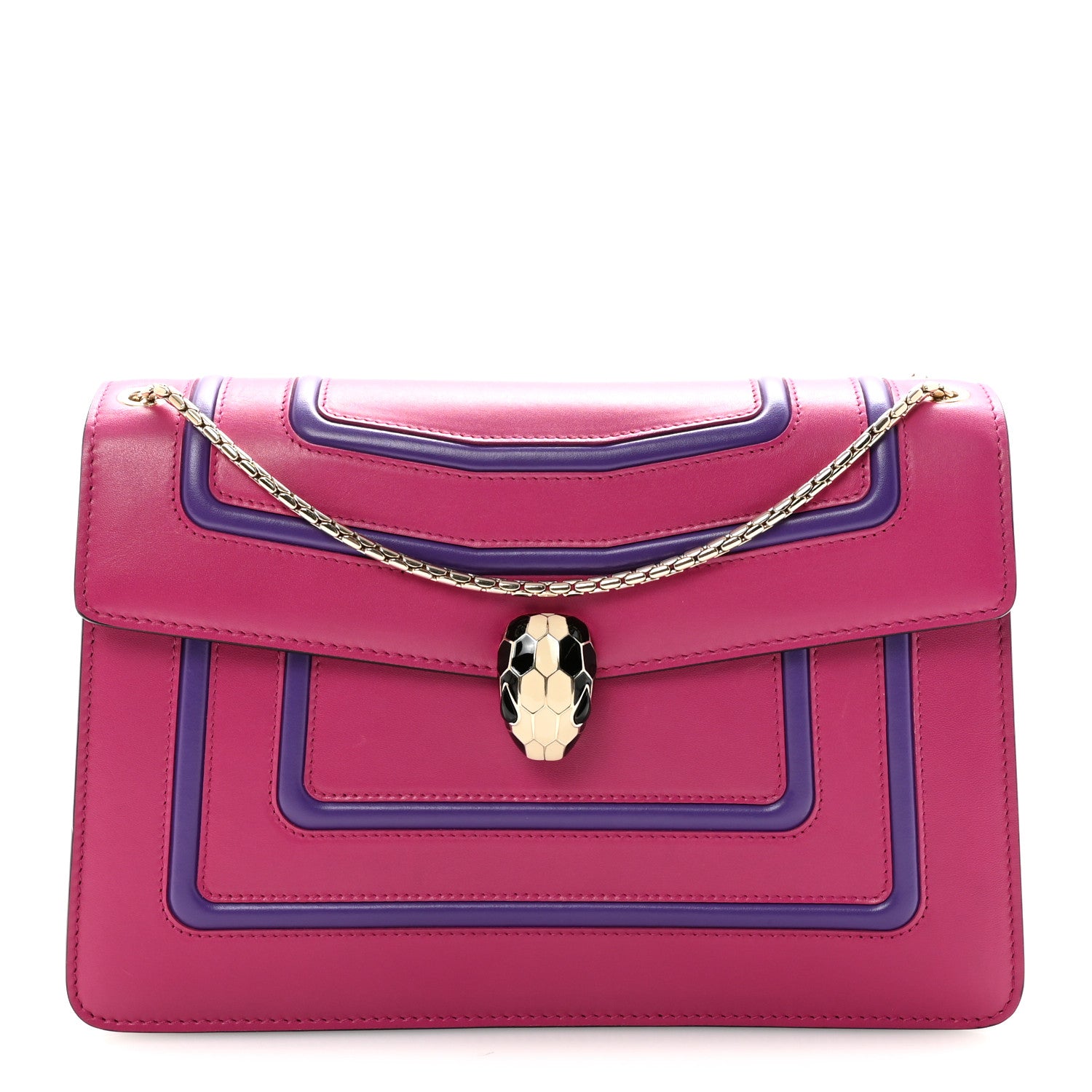 Bulgari Calfskin Serpenti Forever Shoulder Bag Pink Purple 1 of 9