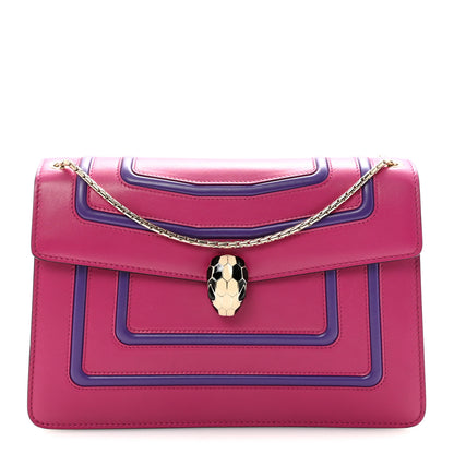 Bulgari Calfskin Serpenti Forever Shoulder Bag Pink Purple 1 of 9