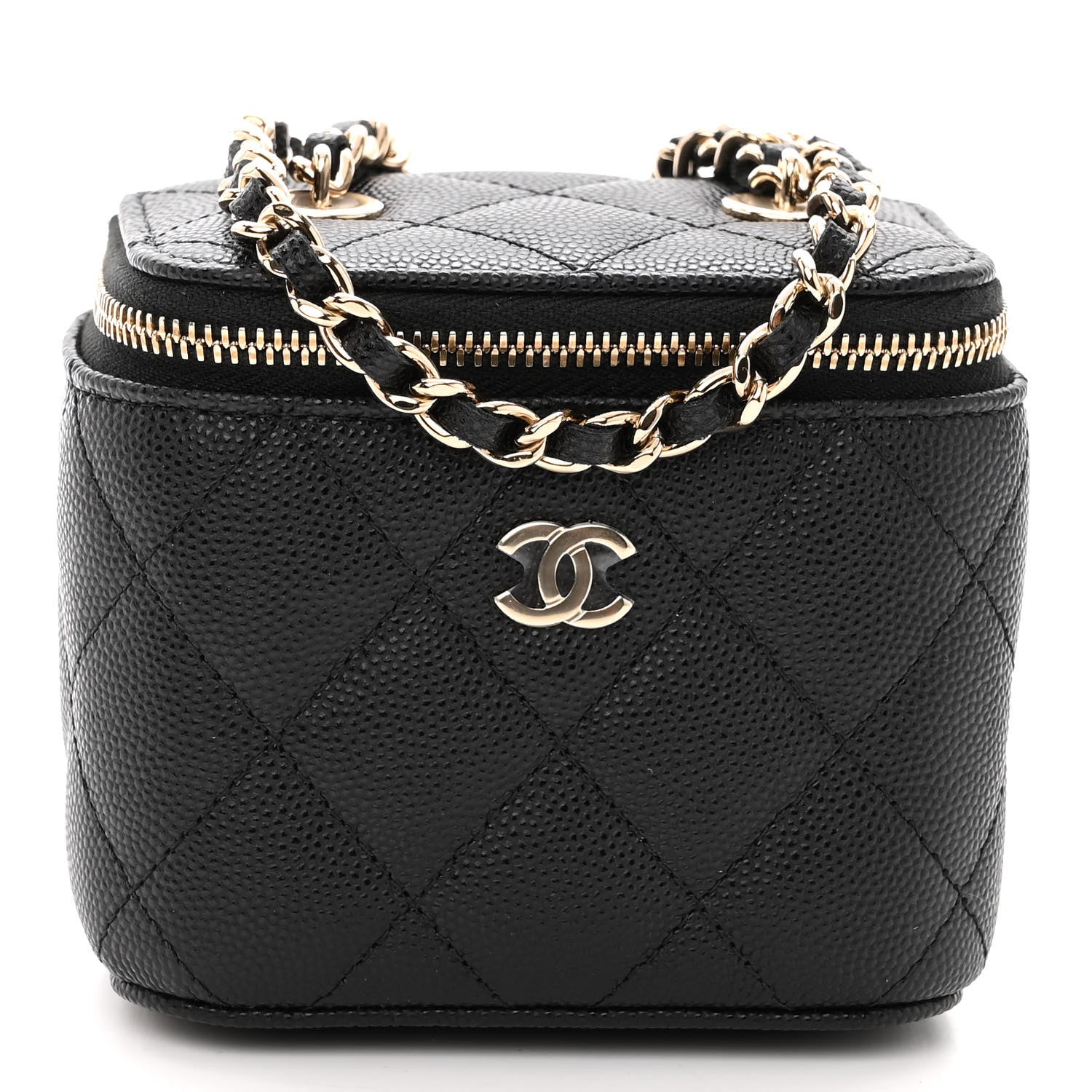 Chanel Caviar Quilted Mini Vanity Case With Chain Black 1 of 12