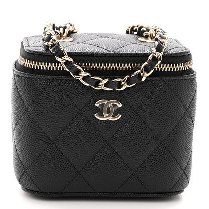 Chanel Caviar Quilted Mini Vanity Case With Chain Black 1 of 12
