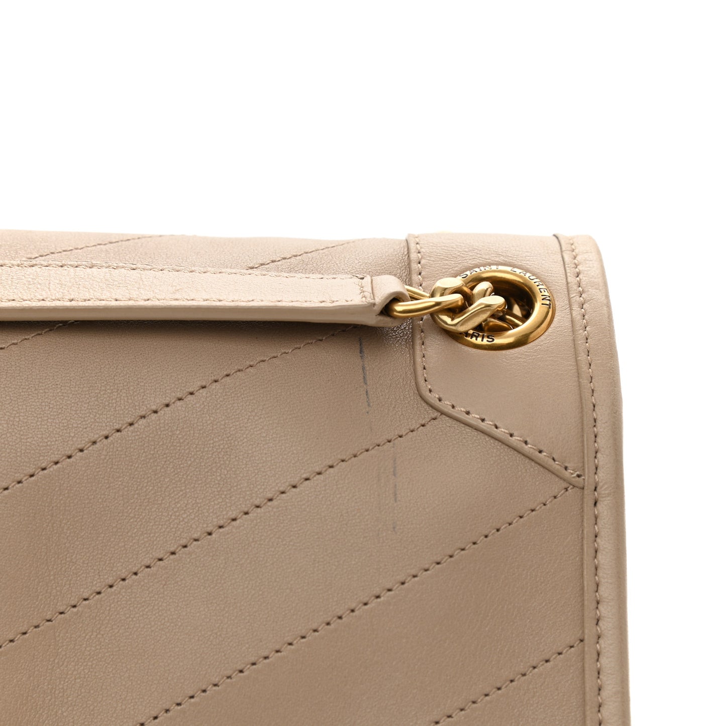 Lambskin Matelasse Monogram Medium Niki Chain Satchel Dark Beige