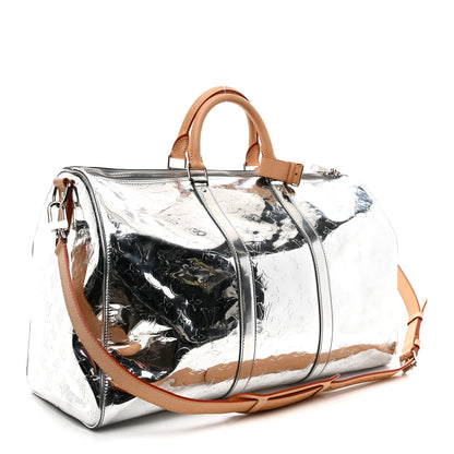 Louis Vuitton Monogram Mirror Keepall Bandouliere 50 Silver 2 of 8