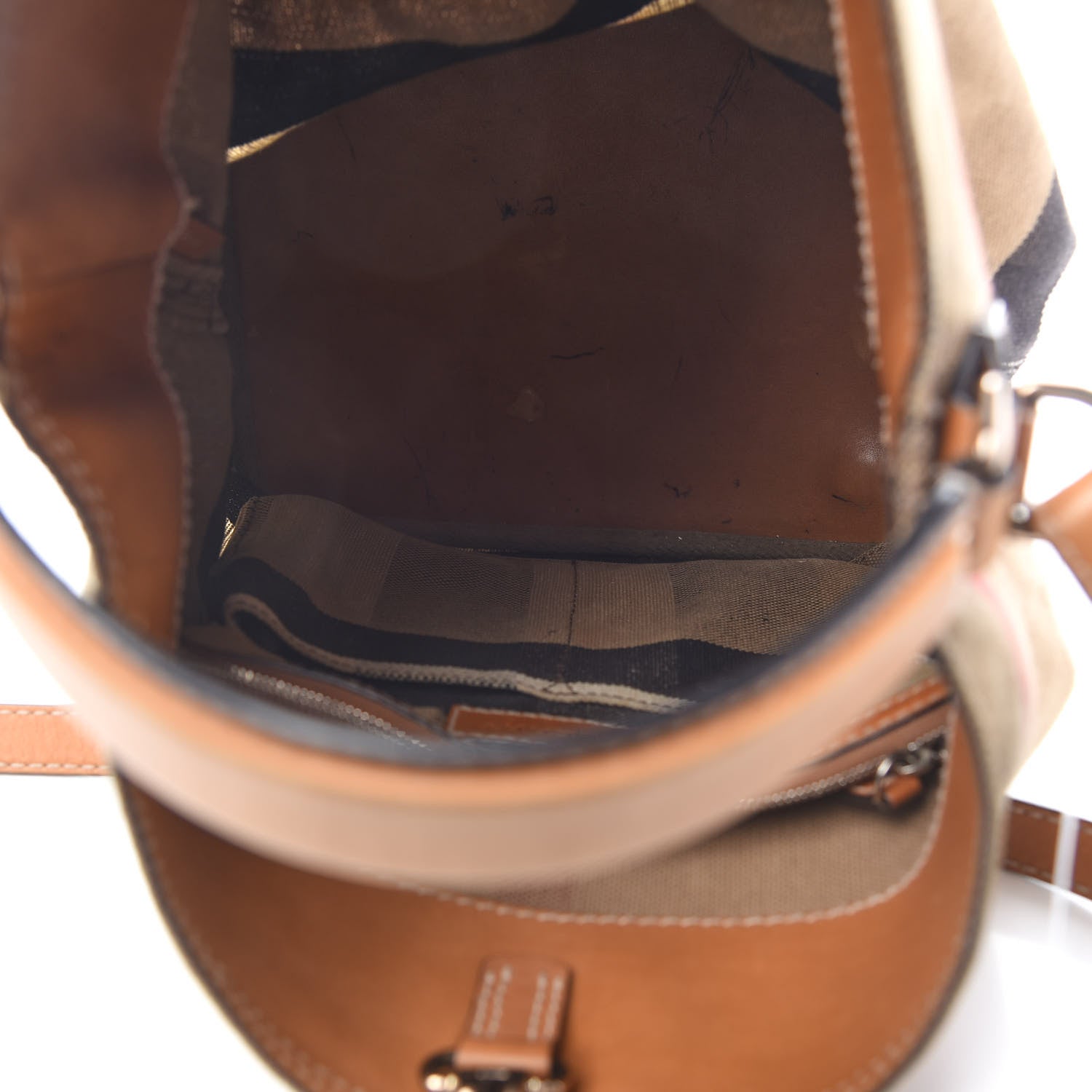 Burberry Canvas Mega Check Medium Ashby Hobo Saddle Brown 7 of 18