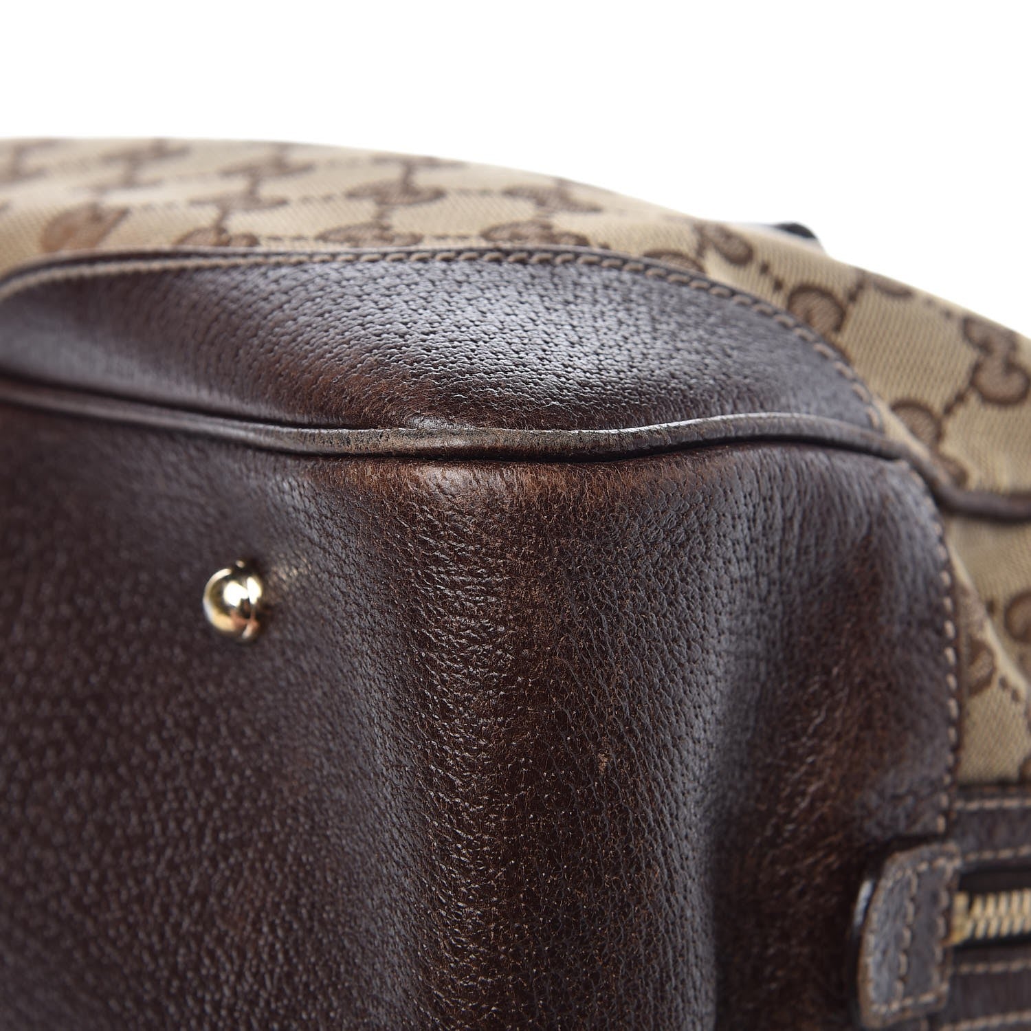 Gucci Monogram Bamboo Boston Dark Brown 12 of 13