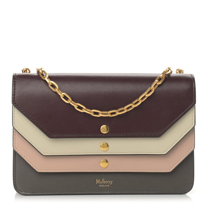Mulberry Smooth Calfskin Multiflap Chain Clutch Oxblood Multicolor 1 of 14