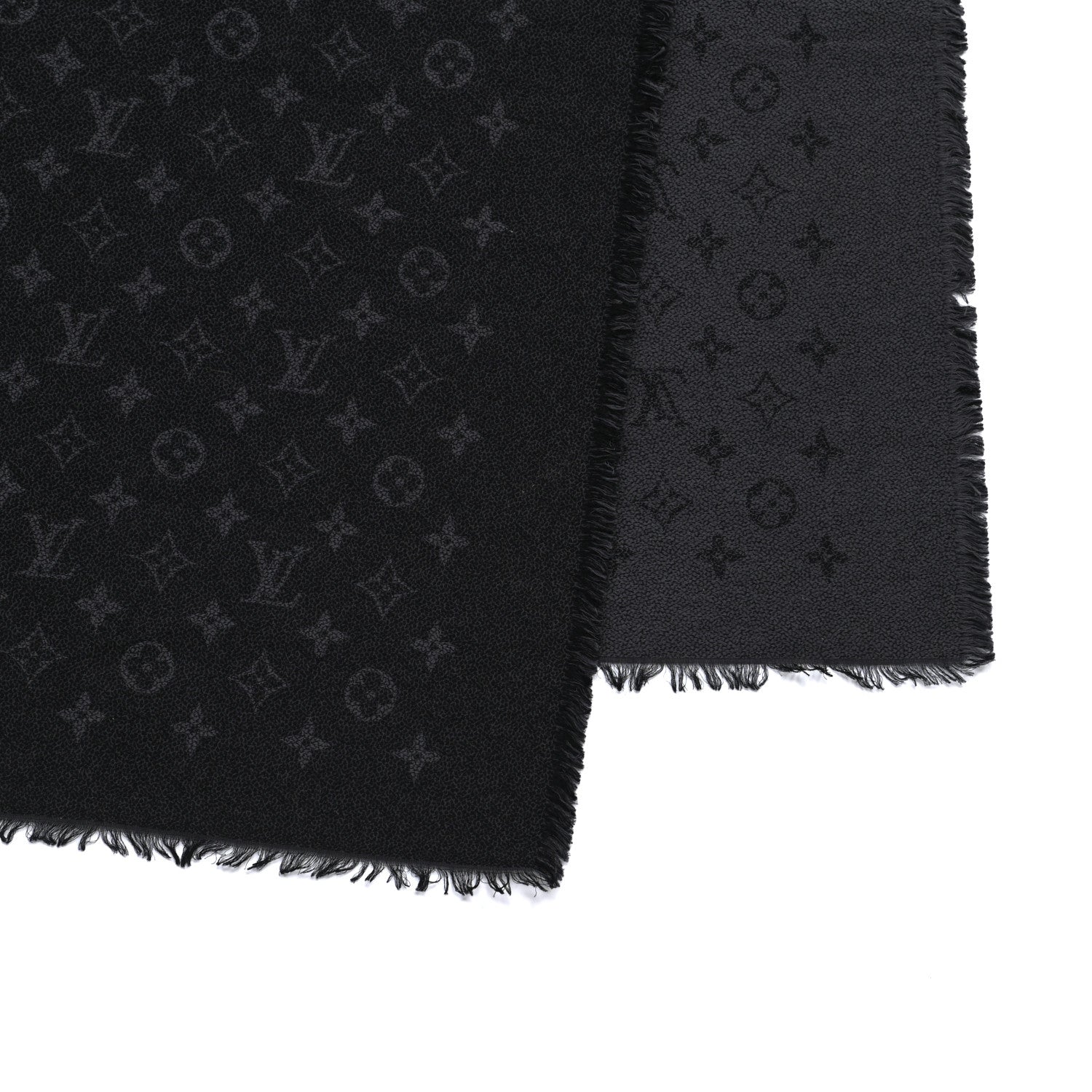 Louis Vuitton Cotton Monogram Shawl Gray 3 of 4