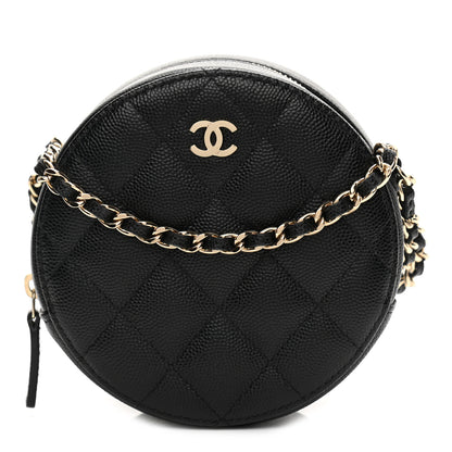 Chanel Caviar Quilted Round Clutch With Chain Black 1 of 10
