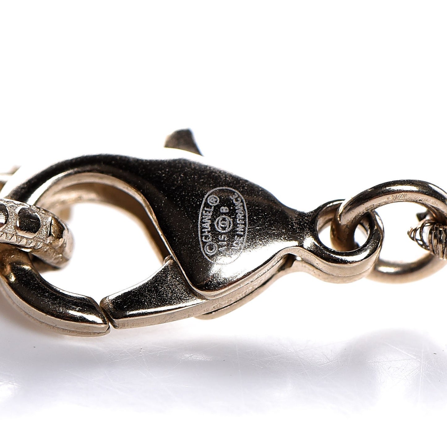 Graduated Pearl CC Long Necklace Gold