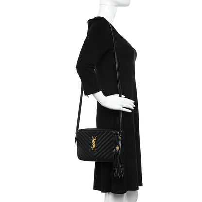 Saint Laurent SAINT LAURENT Calfskin Matelasse Monogram Lou Camera Bag Black 2 of 11