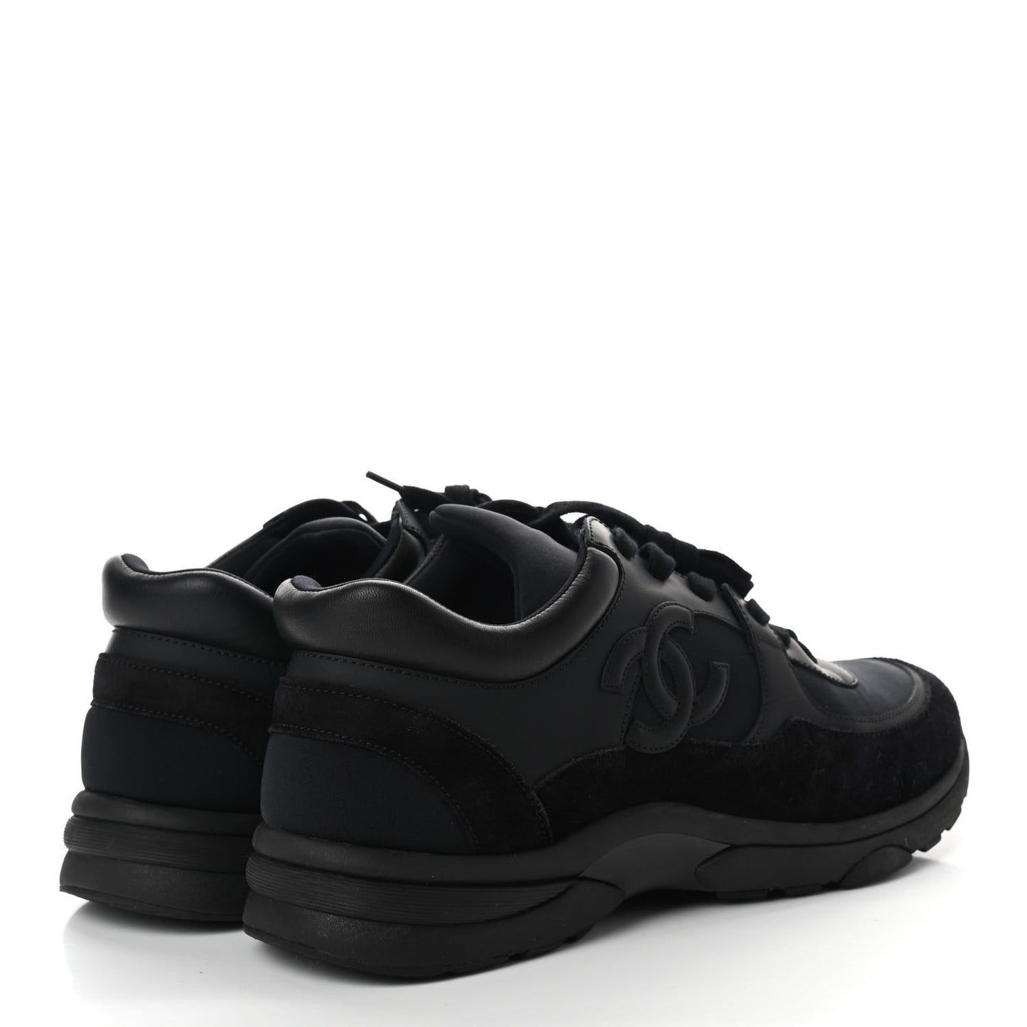Toile Suede Calfskin CC Sneakers 39.5 Black
