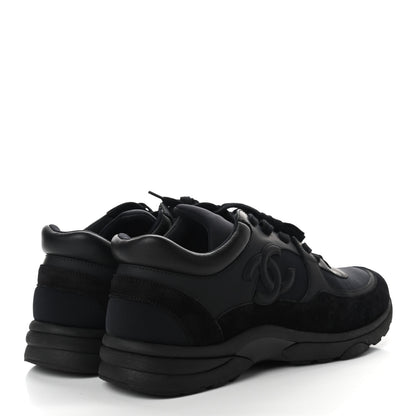Chanel Toile Suede Calfskin CC Sneakers 39.5 Black 4 of 7