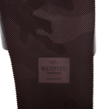 Valentino Garavani Mens Grained Calfskin Wide Strap Pool Slide Sandals 43 Black 6 of 8