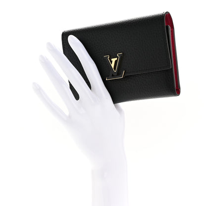 Louis Vuitton Taurillon Capucines Compact Wallet Black 4 of 16