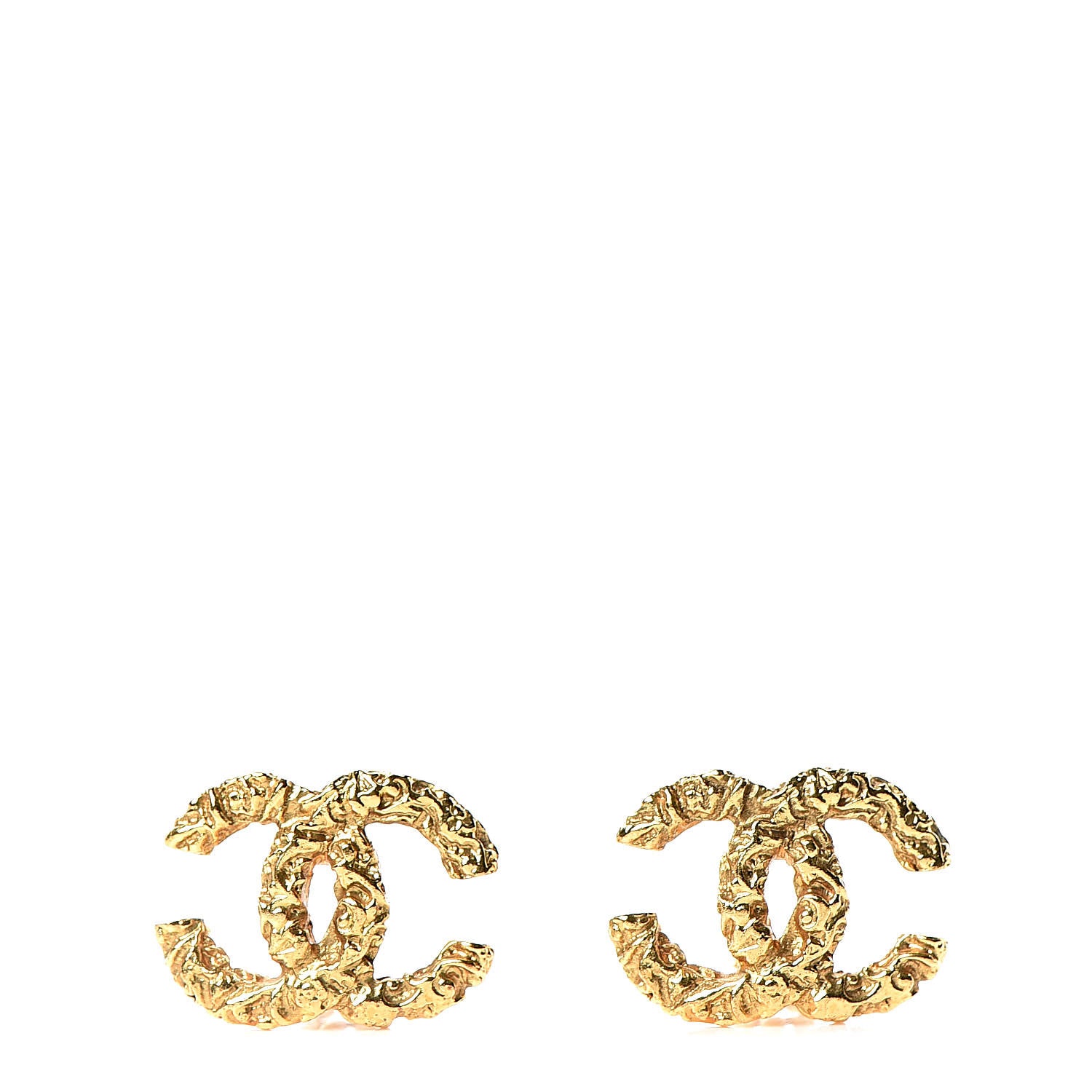 Chanel Textured CC Clip On Earrings Gold 1 of 4